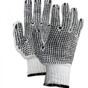 dotted gloves